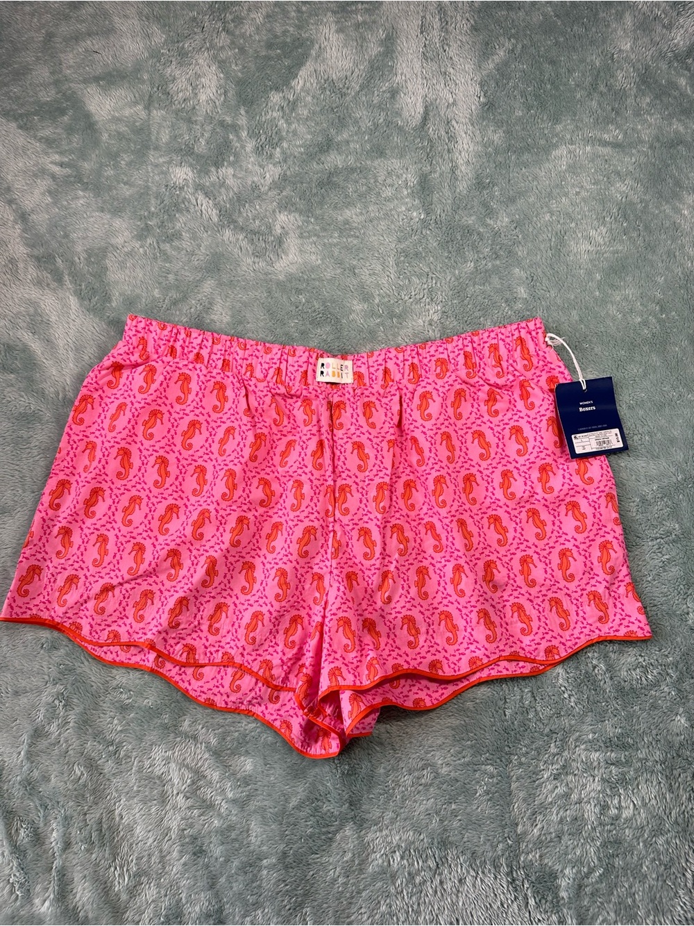 Roller Rabbit Pink Seahorse Print Women’s Sleep Shorts